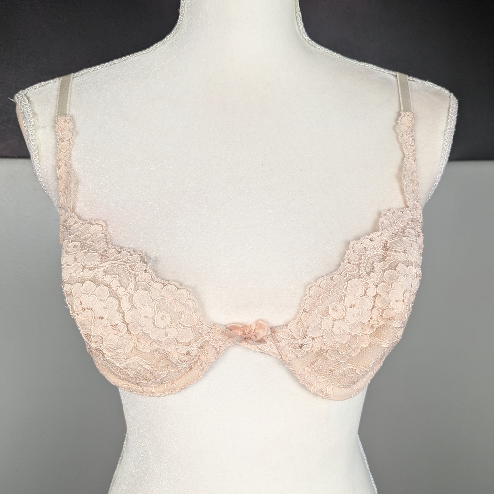Victoria's secret pink nude lace bra